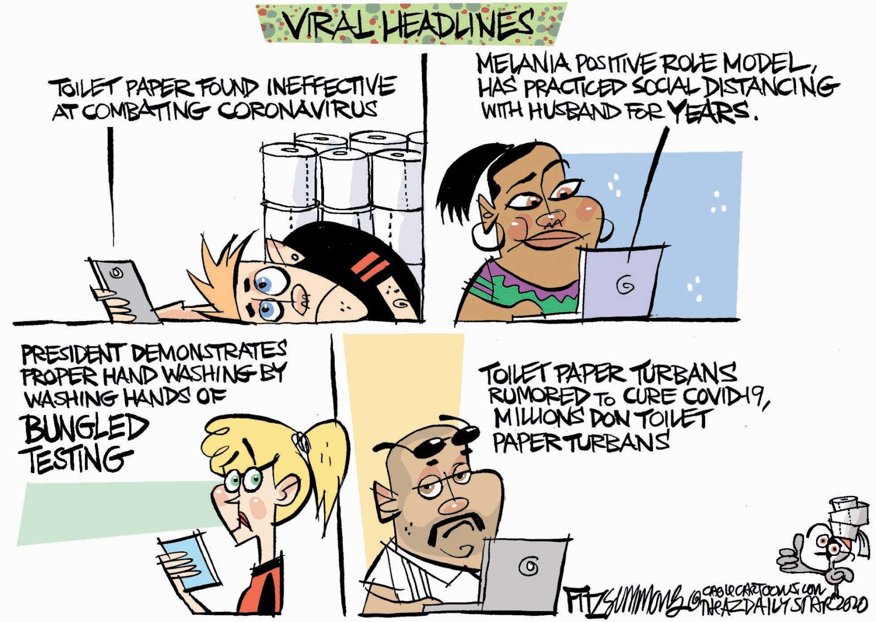 Daily Fitz Cartoon: Hoarding headlines